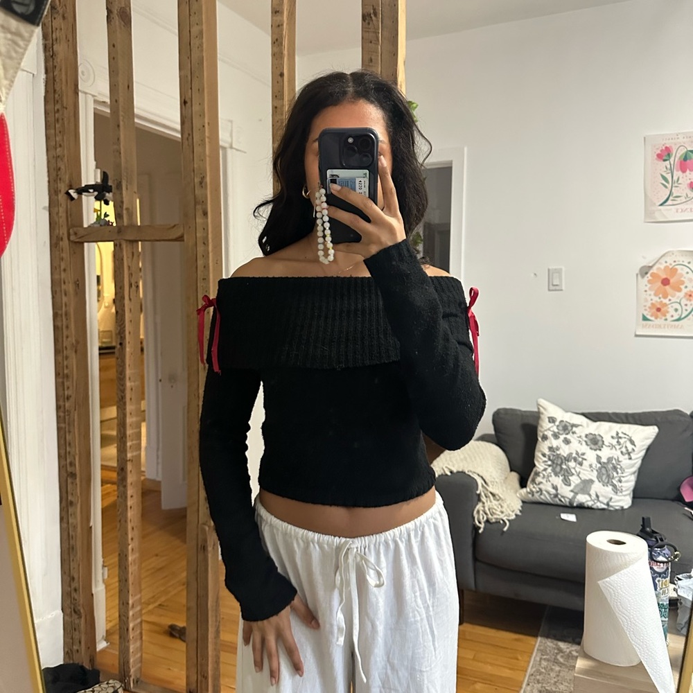 UO Black Off-Shoulder Sweater